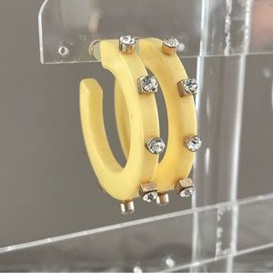 Smith & Co City Girl Pastel Yellow Jewel Hoop Earrings Small Size